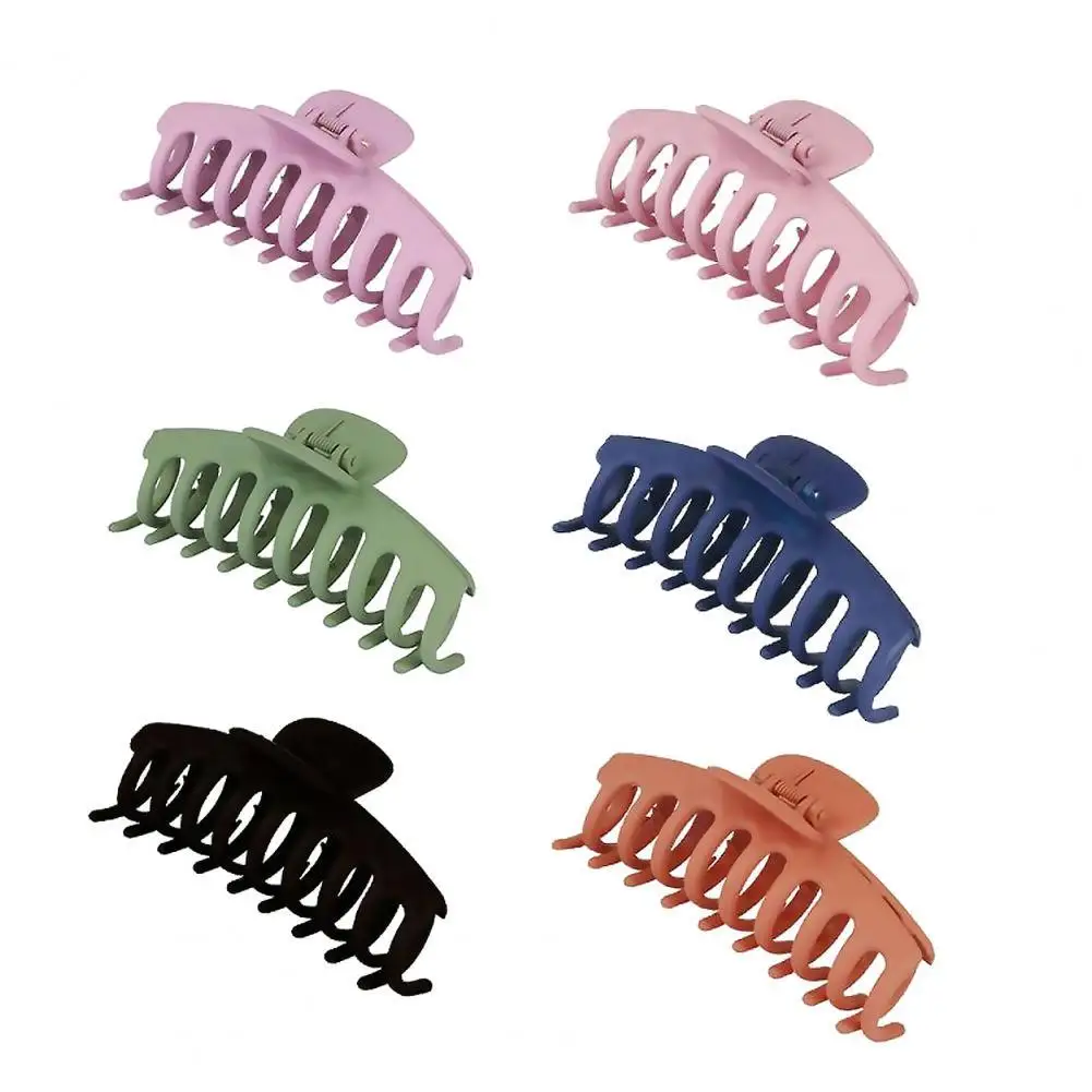 

6 шт./компл., матовые заколки-крабы для волос, Нескользящие модные Овальные полая Заколка-краб для волос, инструмент для укладки волос в парик...