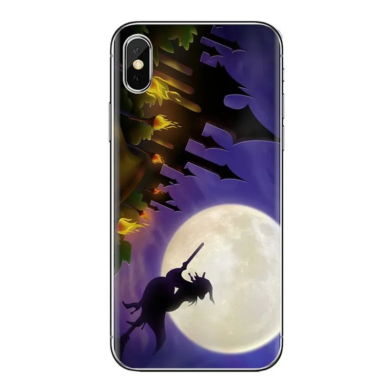 Силиконовый чехол на Хэллоуин летящая ведьма метла луна для Xiao mi 4 5 5s 6 A1 A2 5X6X8 9 Lite SE