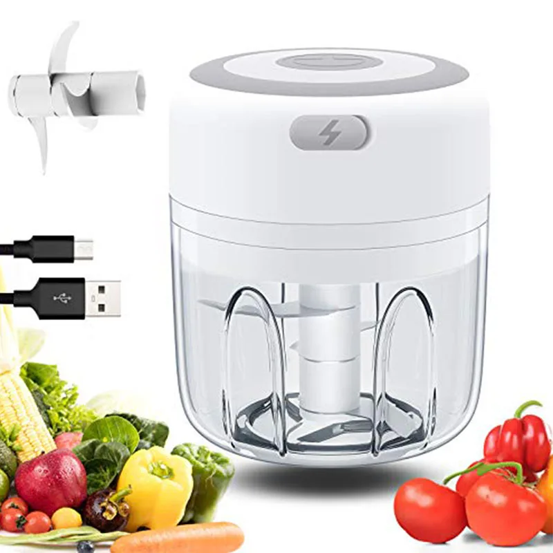 

Electric Mini Garlic Chopper Mini Food Chopper Electric Mini Onion Chopper with Two Blade Vegetable Chopper Mini Chopper for Ga