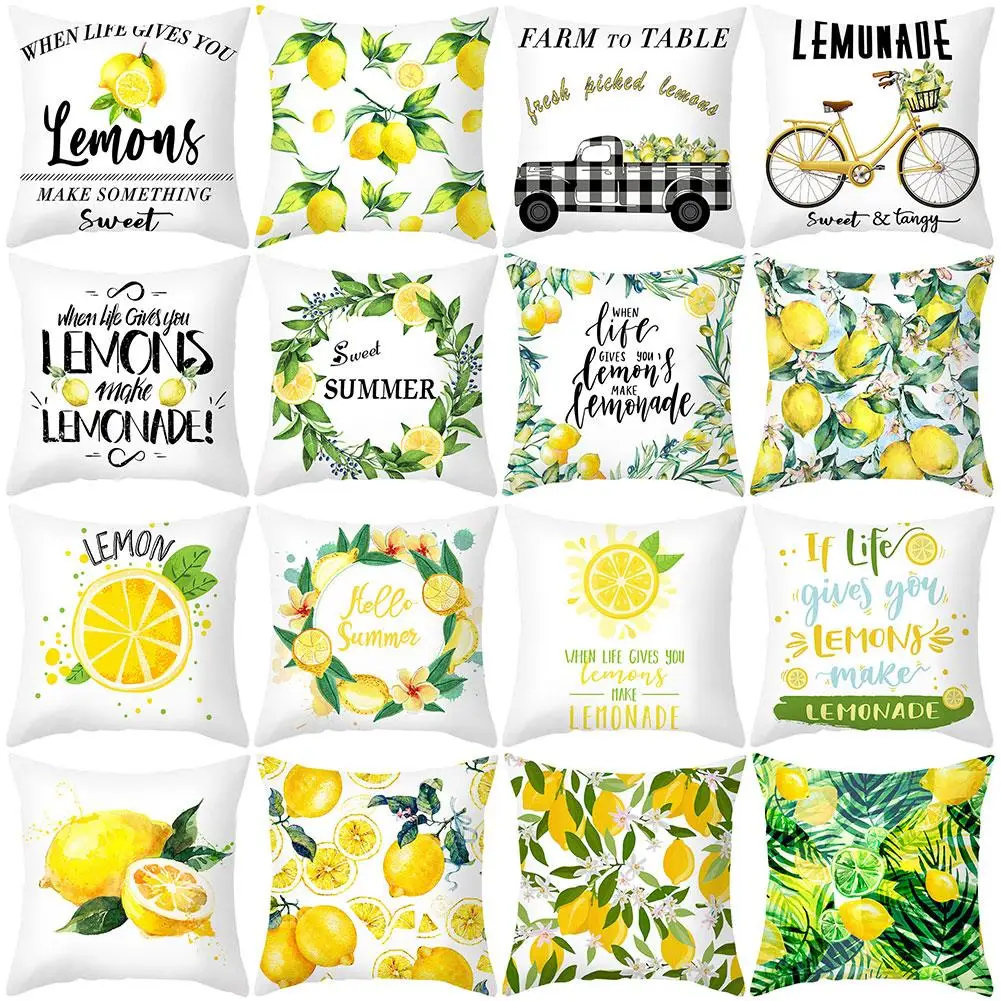 

Лидер продаж! Наволочка для подушки, 45x45 см, с изображением лимона и апельсина, на диван-кровать для дома Декор, оптовая продажа, Прямая поста...