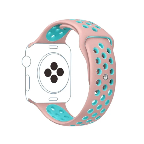 powder mint green 5 Спортивный ремешок для часов для apple watch группа 4 5 44 мм 40 мм, 42 мм, 38 мм, версия наручных часов iwatch, браслет series 5/4/3/2/1 силиконовый ремешок для часов с резиновой лентой - Цвет ремешка: powder mint green 5
