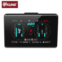 qpkung f6 motorcycle head up display 12v camera driver dvr gps dashboard speed gradient motion recorder playback video recorder