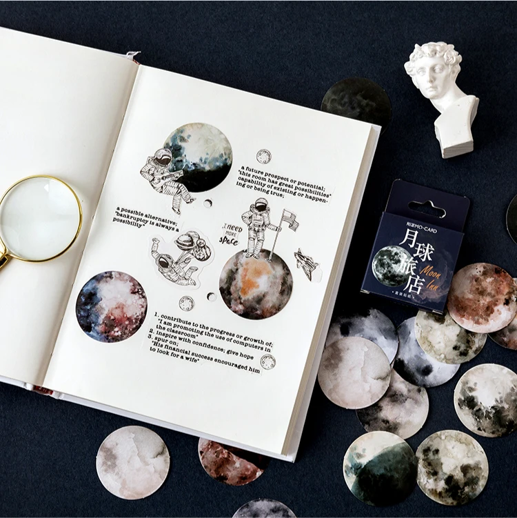 46 шт./кор. планета Луна DIY наклейки для скрапбукинга украшения Канцтовары школы |