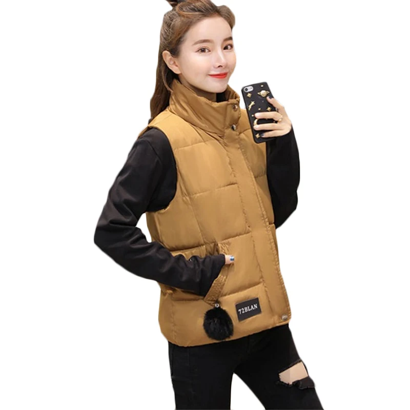 Женский маленький жилет из хлопка куртка новый зимний теплый пуховой Женская