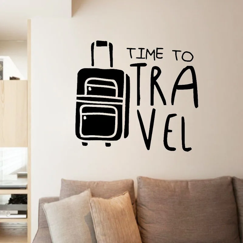 

Дорожные настенные виниловые наклейки с надписью «Time To Travel»