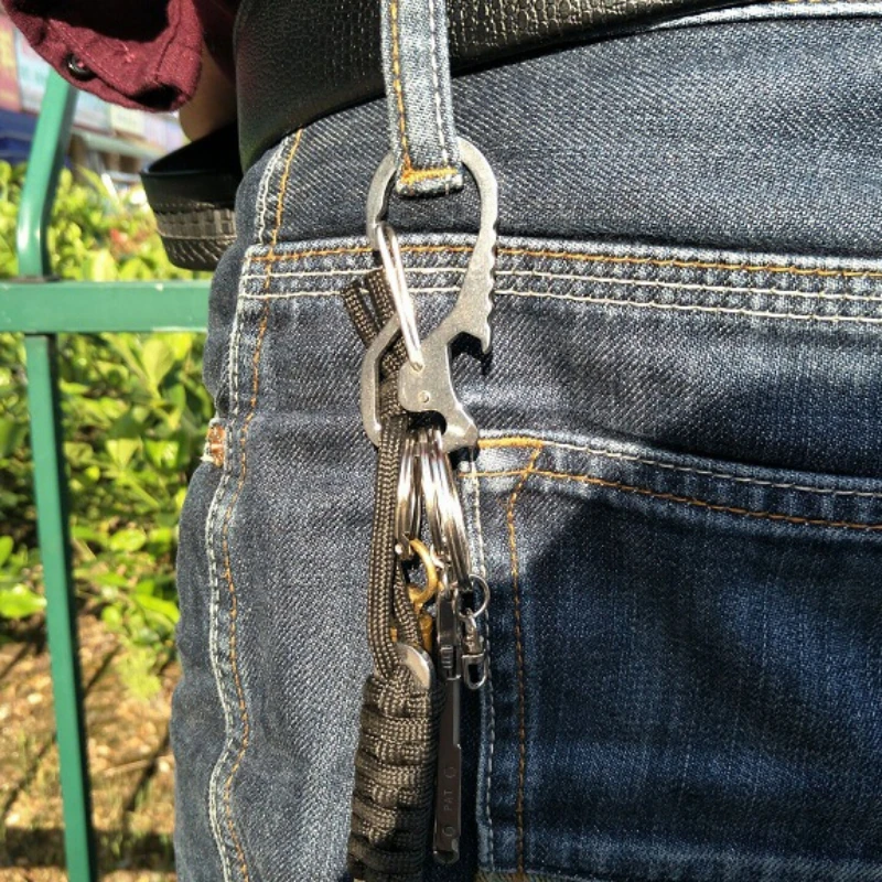 

EDC Keychain Camping Bottle Hook Spring Backpack Clasps Climbing Carabiners Tactical Survival Gear Belt Key Chain Tools
