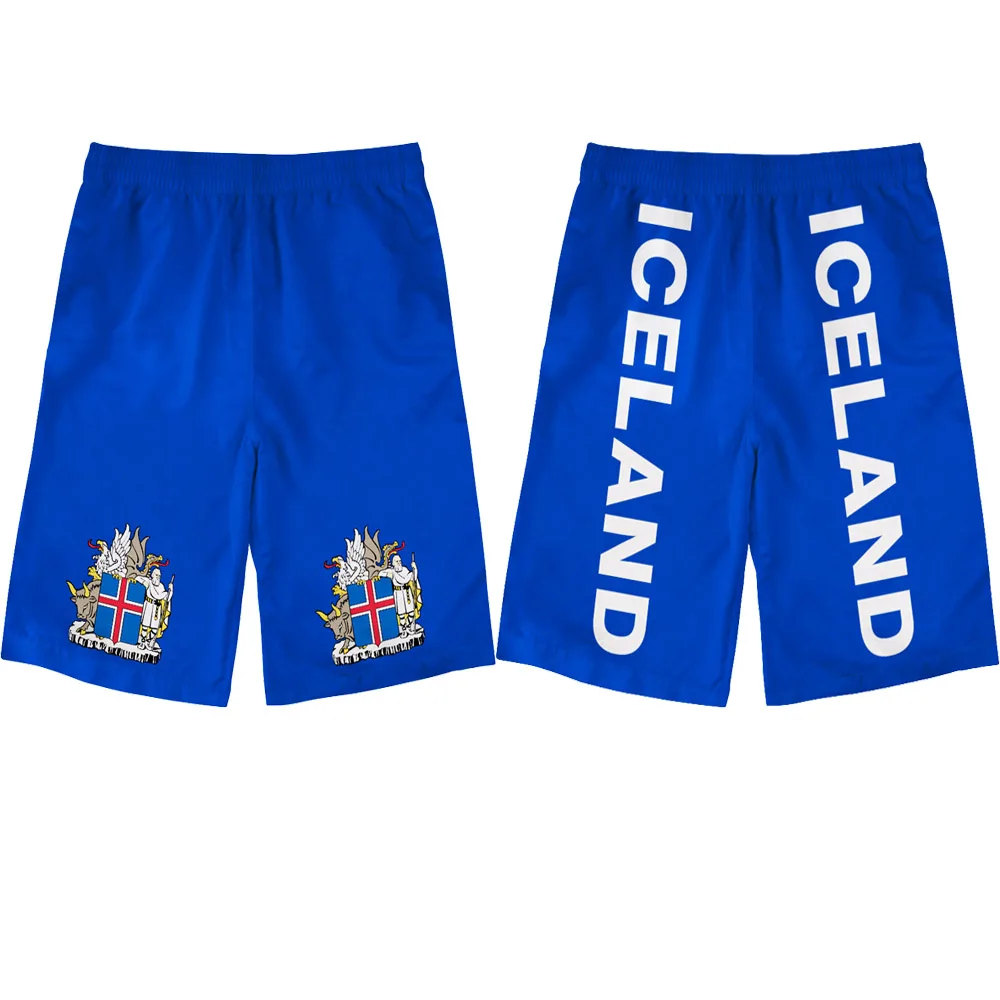 

ICELAND youth diy free custom name photo isl beach shorts nation flag is icelandair icelandic country college casual shorts