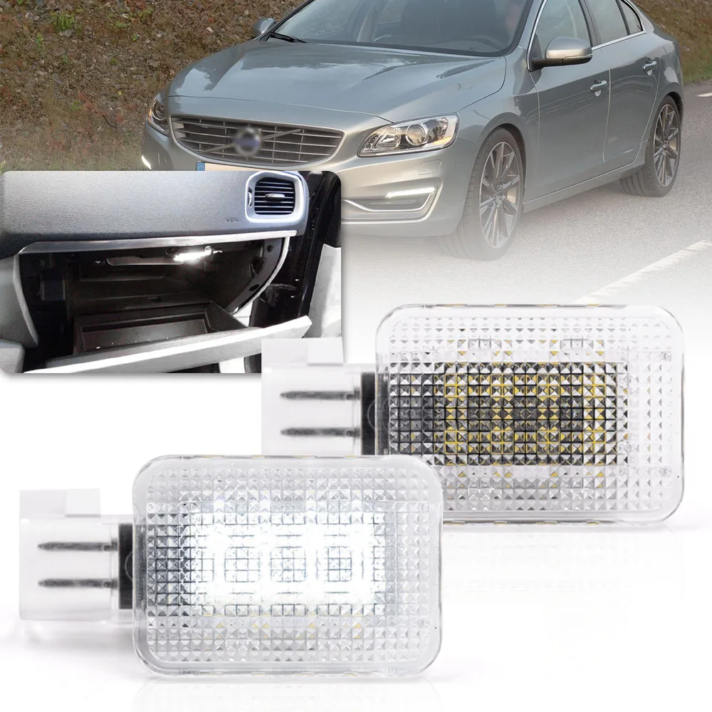 

2X Led Glove Box Lights Courtesy Interior Storage Compartment Lamp For Volvo C30 C70 V50 S40 S60 V60 XC60