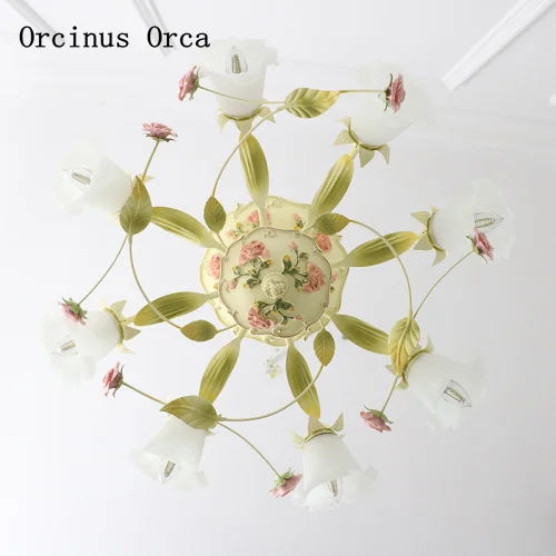 Роскошная белая Полимерная потолочная лампа во французском стиле романтическое