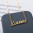 Ожерелье с именем для женщин, чокер золотистого цвета с персонализированным кубическим цирконием и надписью, модная цепь из нержавеющей стали, подарок на день рождения