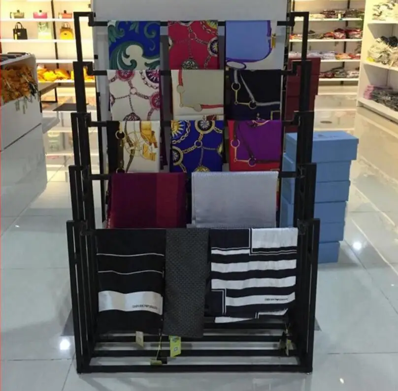 Железная полка для шарфов пола шелковых галстуков тканевая брюк|Подставки