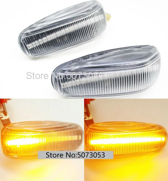 2 pieces Led Dynamic Side Marker Turn Signal Light Sequential Blinker Light For Mercedes BENZ W210 W202 W208 R170 Vito W638 - Испускаемый цвет: Dynamic clear