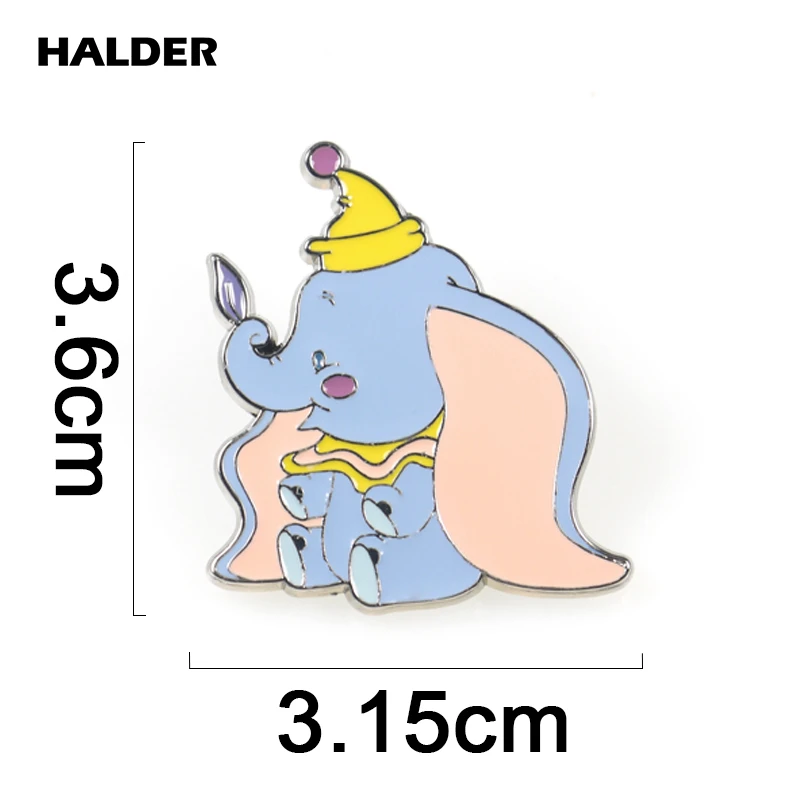 BR0047 HALDER Movie Lilo& Stitch слон Дамбо мода мультфильм ювелирные изделия Броши Булавки нагрудные рюкзак с нашивками аксессуары для одежды - Окраска металла: Dumbo