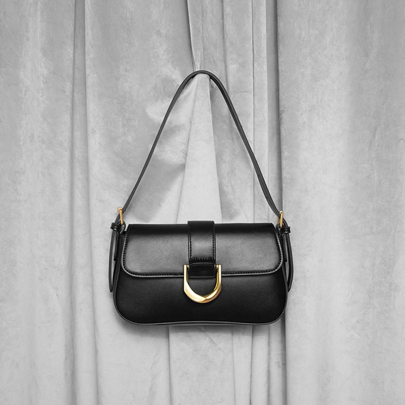 

[BXX] Women New Branded Brief Vintage Ladies Elegant Horseshoe Buckle PU Leather Shoulder Bag Fashion Trending 2021 GF0033