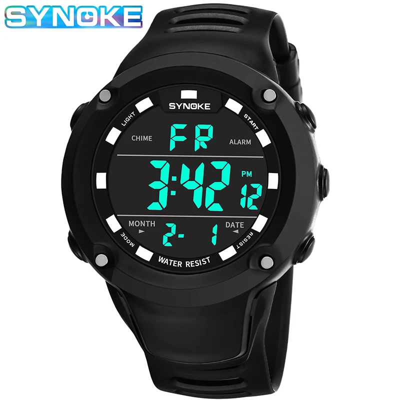 SYNOKE часы мужские спортивные электронные Eatches будильник Многофункциональный
