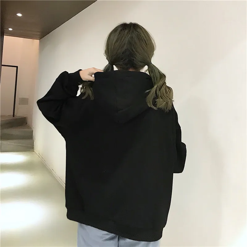 

Lucyever Gray Letter Print Womens Hooded Winter Warm Thicken Plush Korean Style Oversize Sweatshirt 2020 Woman Casual Tops Mujer