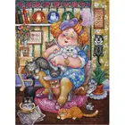 Полноформатная алмазная живопись, вышивка крестиком, 5D алмазная вышивка, мультяшная женщина, кот, сделай сам, рукоделие, рукоделие, домашний декор