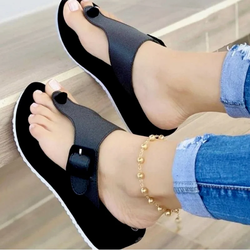 

New Women Wedges Sandals Summer Casual Muffin Slip on Platform Flip Flops Ladies Sandals Party Peep Toe Sandals Sandalias Mujer