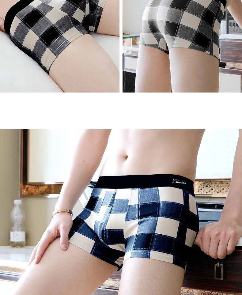 3pcs  Mid waist underpants men's Solid Color PantiesBoxers Large plus size shorts Modal breathable Male  underwear