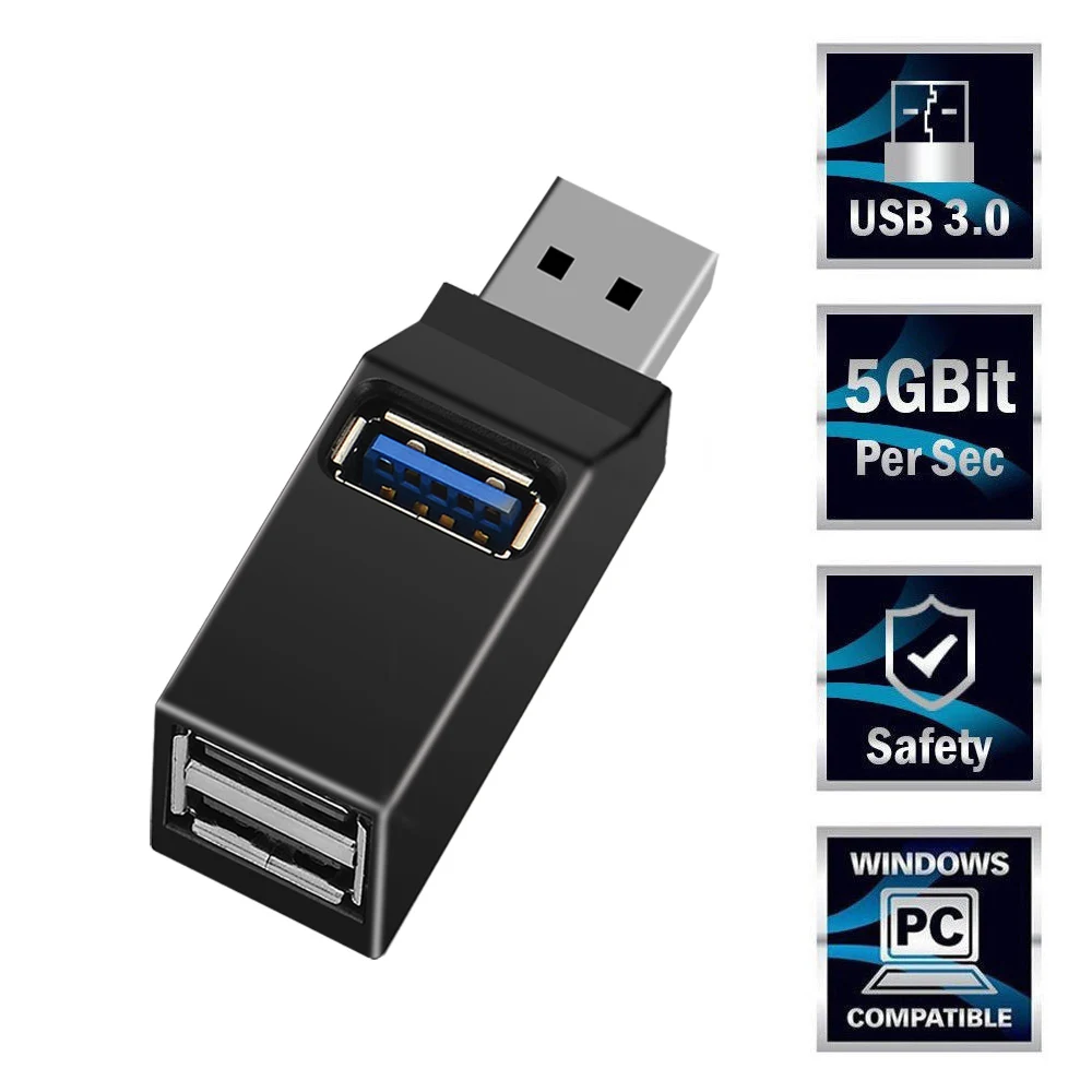 3 портовый USB концентратор KEBIDU 2 0 высокоскоростной разветвитель для ПК ноутбука U