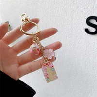 omamori sakura amulet lucky cat keychain cute pendant clothes backpack keyring car key chains charms friend birthday gift