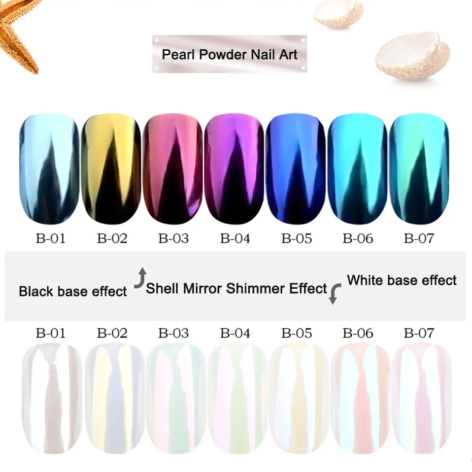 1 г перламутровый порошок для дизайн ногтей блестящее зеркало русалки эффектом