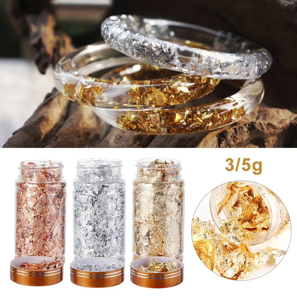 

Shiny Gold Leaf Flake Resin Mold Fillings Art Decoration Gold Foil Filling Materials Gilding Decor Glitters Sequins Jewelry Tool