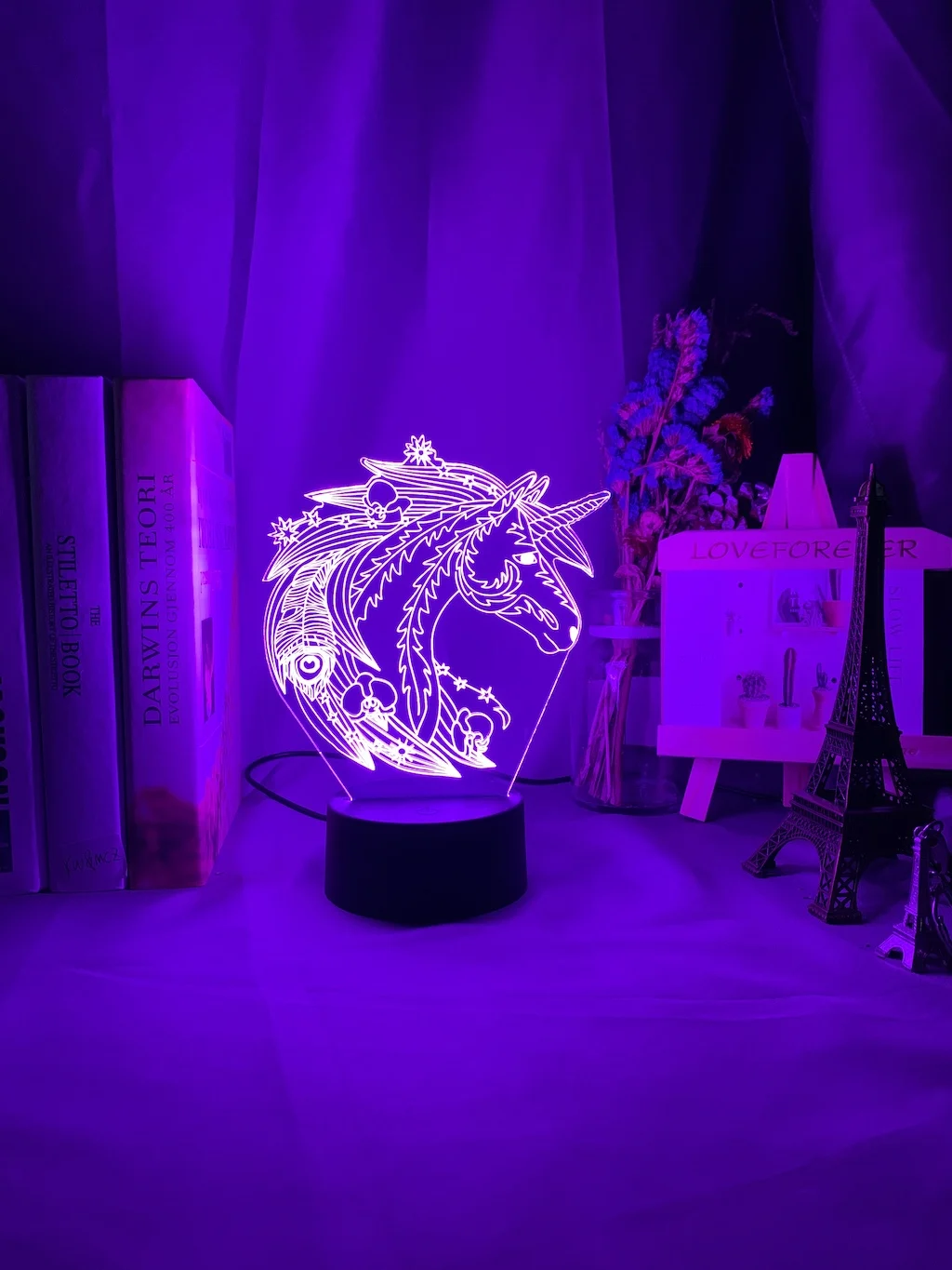 3d лампа в виде единорога детский ночсветильник меняющий цвет Usb аккумулятор