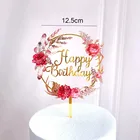 Новинка, искусственная акриловая фотография, золотой Топпер для торта для детей, аксессуары для десертов на день рождения