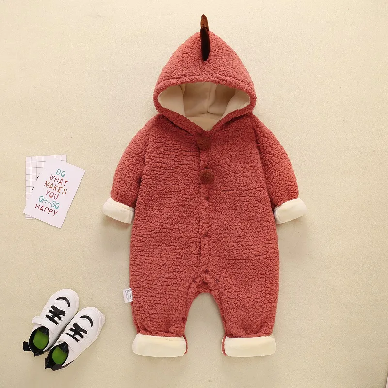 

Autumn Winter Unisex Baby Romper Jumpsuit Dinosaur One-piece Suit Newborn Thickened Baby Outfit