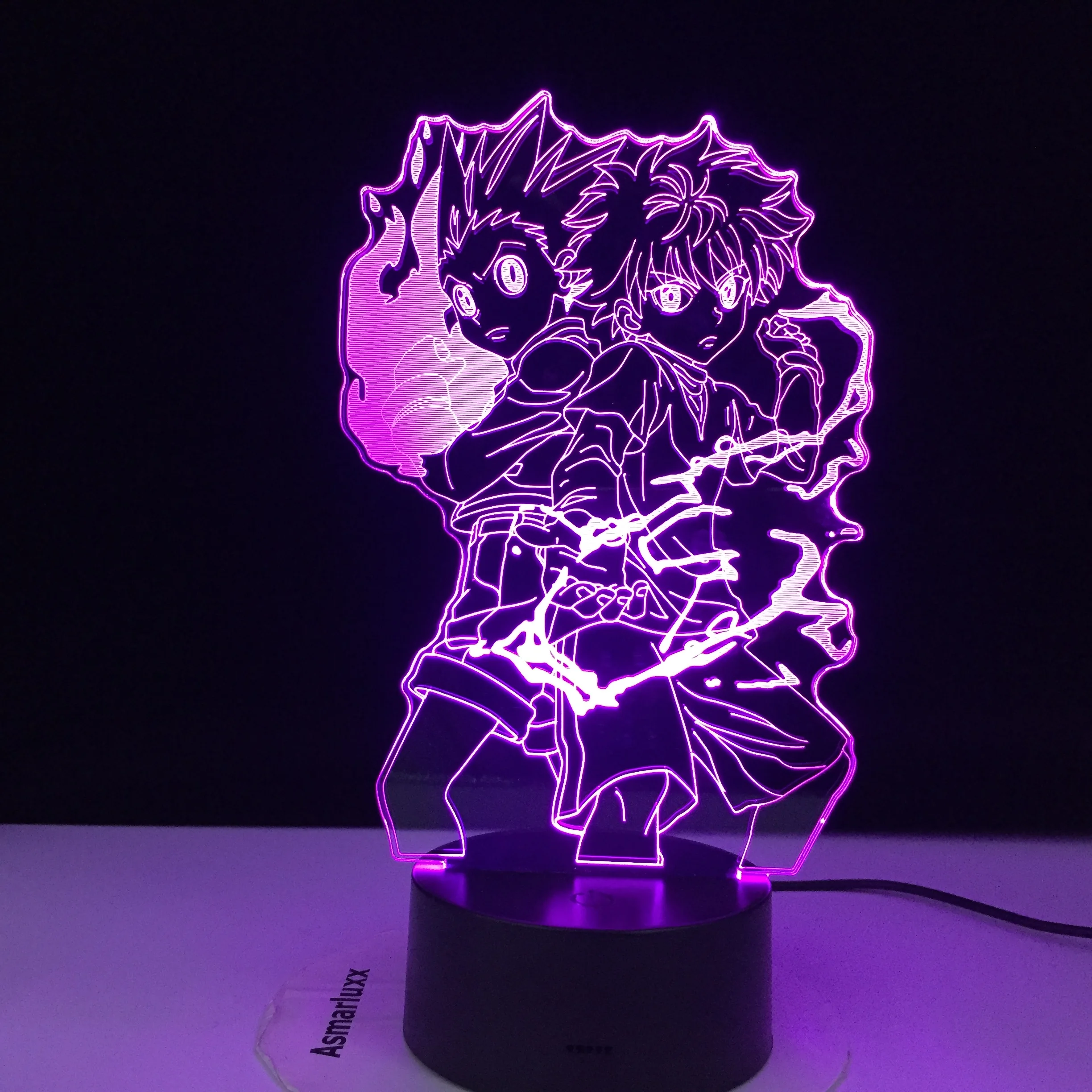 Hunter X аниме 3D светильник светодиодный ночной Светильник Killua Zoldyck Сапожки в стиле