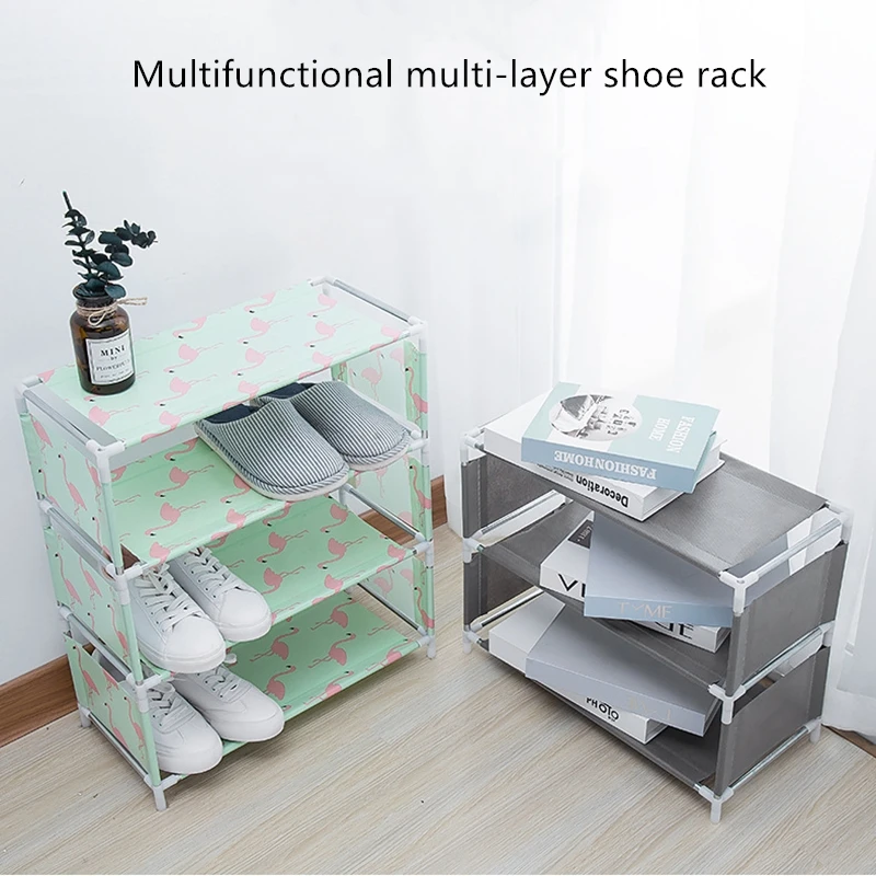 

Multi-functional multi-storey shoe rack organizer Household cloth storage rack Simple dormitory provincial space rack