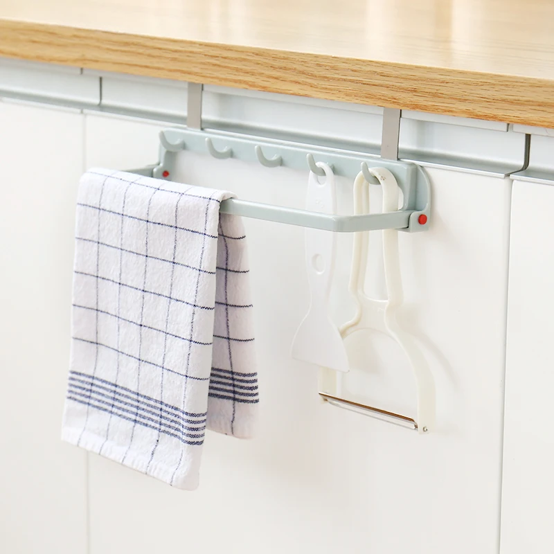 

HOOQICT Kitchen Closet Hanging Shelf Cooking Utensils Storage Organizer Folding Rack Bathroom Clothes Towel Sponge Holder