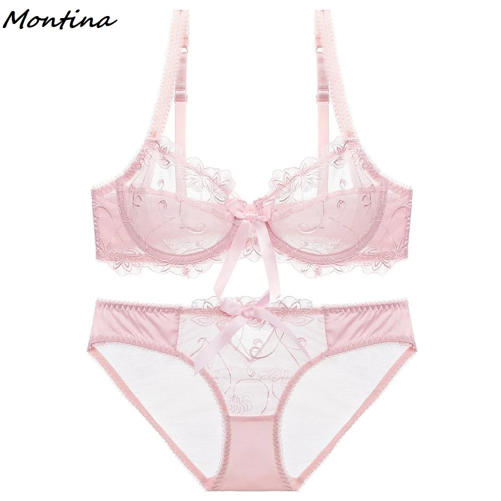 Прозрачный прозрачный бюстгальтер сексуальный розовый ультратонкий большого