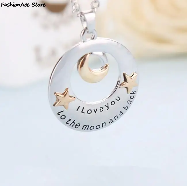 Ожерелье с защелкой ювелирное изделие я люблю вас к Луне и спине кулон-мячик на