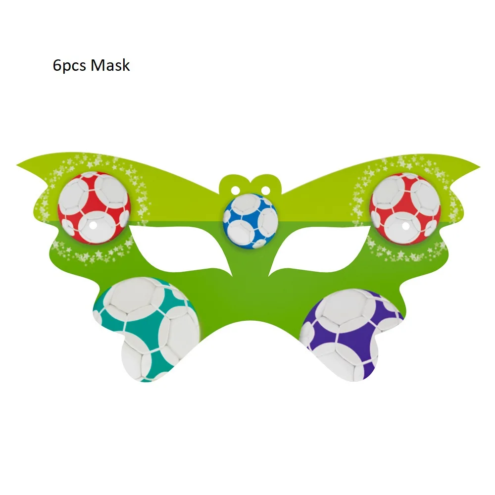 6pcs Mask Футбол вечерние посуда Бумага пластины салфетки под чашки скатерть баннер счастливый день рождения, мероприятие, вечеринка принадлежности для мальчиков Festa - Цвет: 6pcs Mask