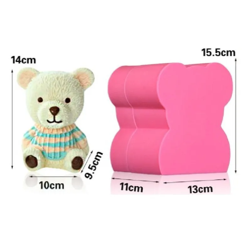 Большие силиконовые формы для плюшевого мишки 2 шт. рождественские подарки