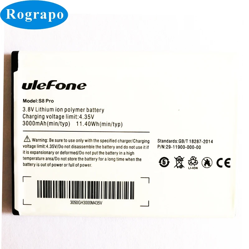 Новинка 3000 мАч S8 сменный аккумулятор для Ulefone / Pro 5 3 дюймов MTK6737 MTK6580 Мобильный