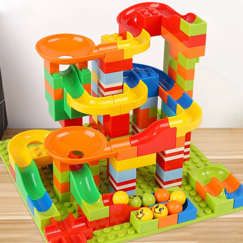 

Children Educational Building Plastic Toys 3-6 Years Old Puzzle Boy and Girl Assembled To Insert Slide Chute Building Toys