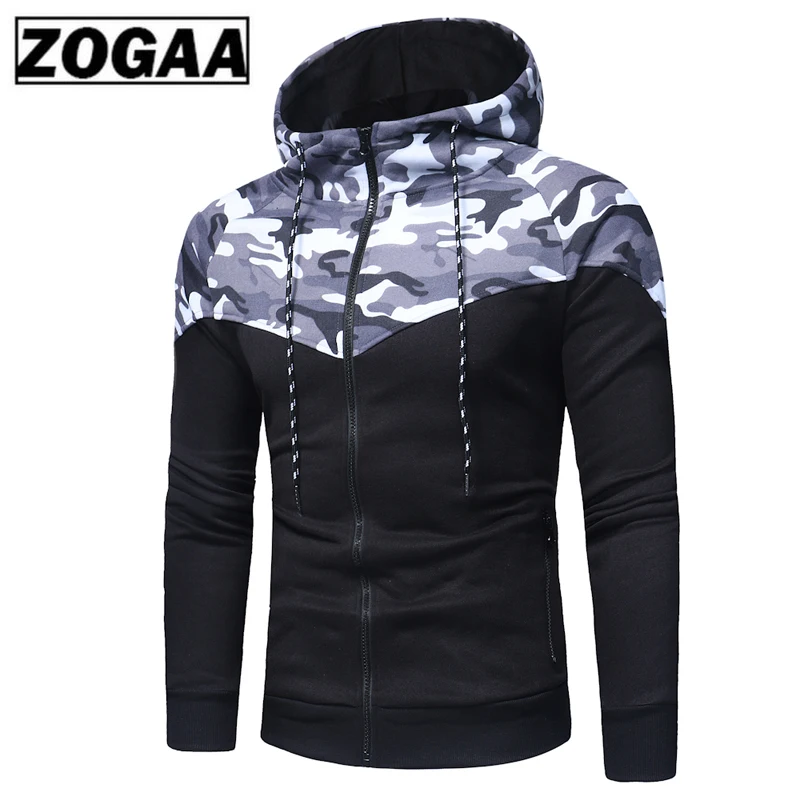 ZOGAA мужской спортивный костюм весна лето новый с капюшоном Камуфляжный свитер и