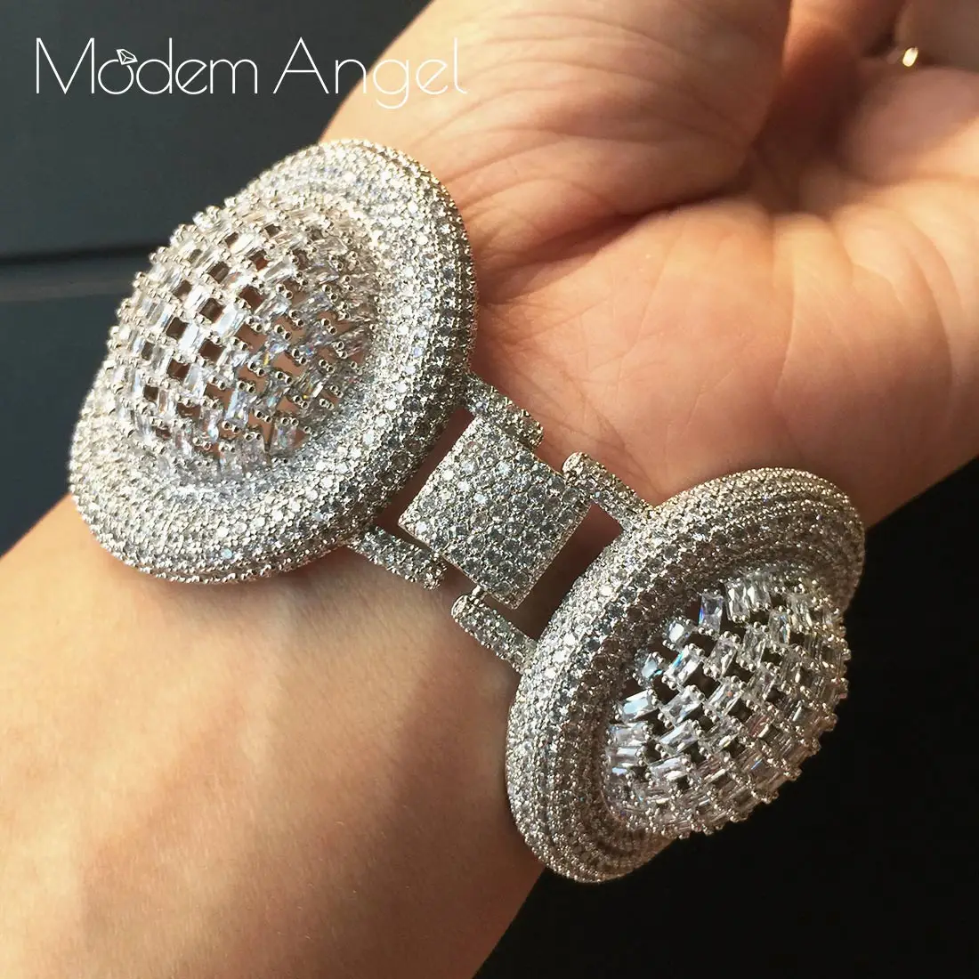 ModemAngel Роскошные Брендовые женские ювелирные изделия золотой белый цвет кубического циркония кольцо и браслет наборы для женщин Свадебная вечеринка