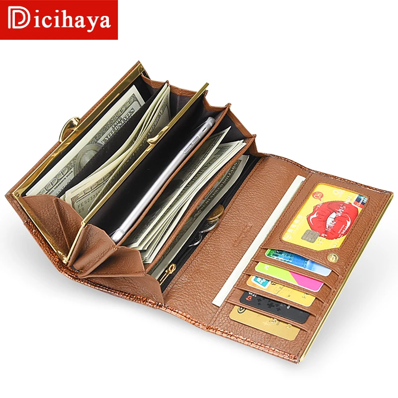 Новый Модный женский кошелек DICIHAYA Длинный дизайнерский клатч кошельки Женский