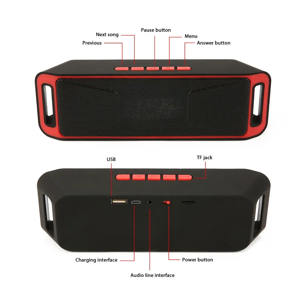 S208 Bluetooth-динамик беспроводной recharegeable стерео громкий s USB зарядка мини FM радио