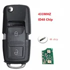 2-кнопочный дистанционный ключ 433 МГц ID48 чип для Volkswagen Beetle Bora Golf Passat транспортер поло T5 1J0 959 753 AG