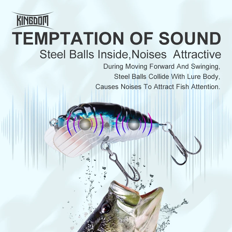 Kingdom Topwater Floating Simulation Cicada Fishing Lures Hard Bait Saltwater Bionic Insect Swing Wobbler 40mm 55mm Fishing Lure