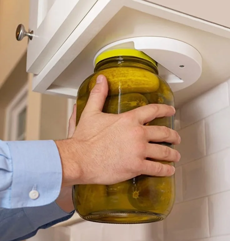 

Wall mounted hidden portable can opener cap opener bottle opener
