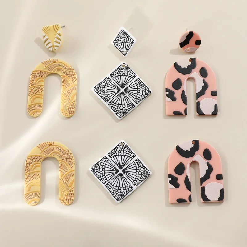 

Серьги-подвески из акрила с леопардовым принтом