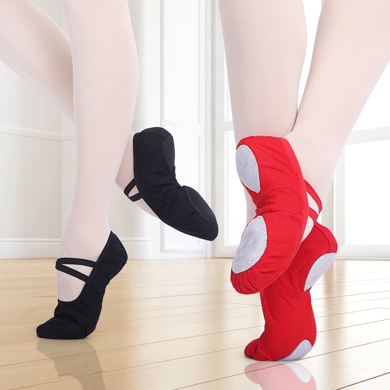 

New Girls Yoga Ballet Pointe Shoes Canvas Soft Sole Ballet Dance Slippers Children Practise Ballerina Shoes Woman Dance Shoes