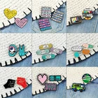 2-4 шт.компл. Мультяшные броши, пластырь, письмо, любовь, сердце, эмалированная брошь для лацкана, значок для игры в приподнятый кулак, модные ювелирные украшения