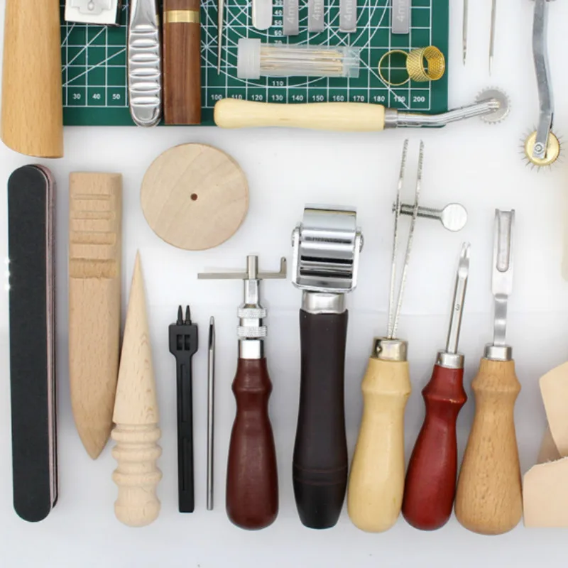 

32 Pcs/Lot Leathercraft Tools for Working Hand Tool Set Edge Beveler Groover Leather Processing Tool,Free Gifts Exercise Leather